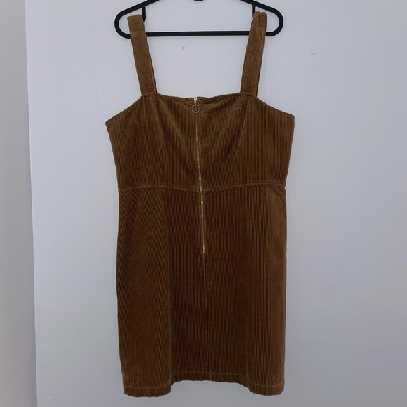 Dungaree Tan Dress, Size L - Picture 1 of 2